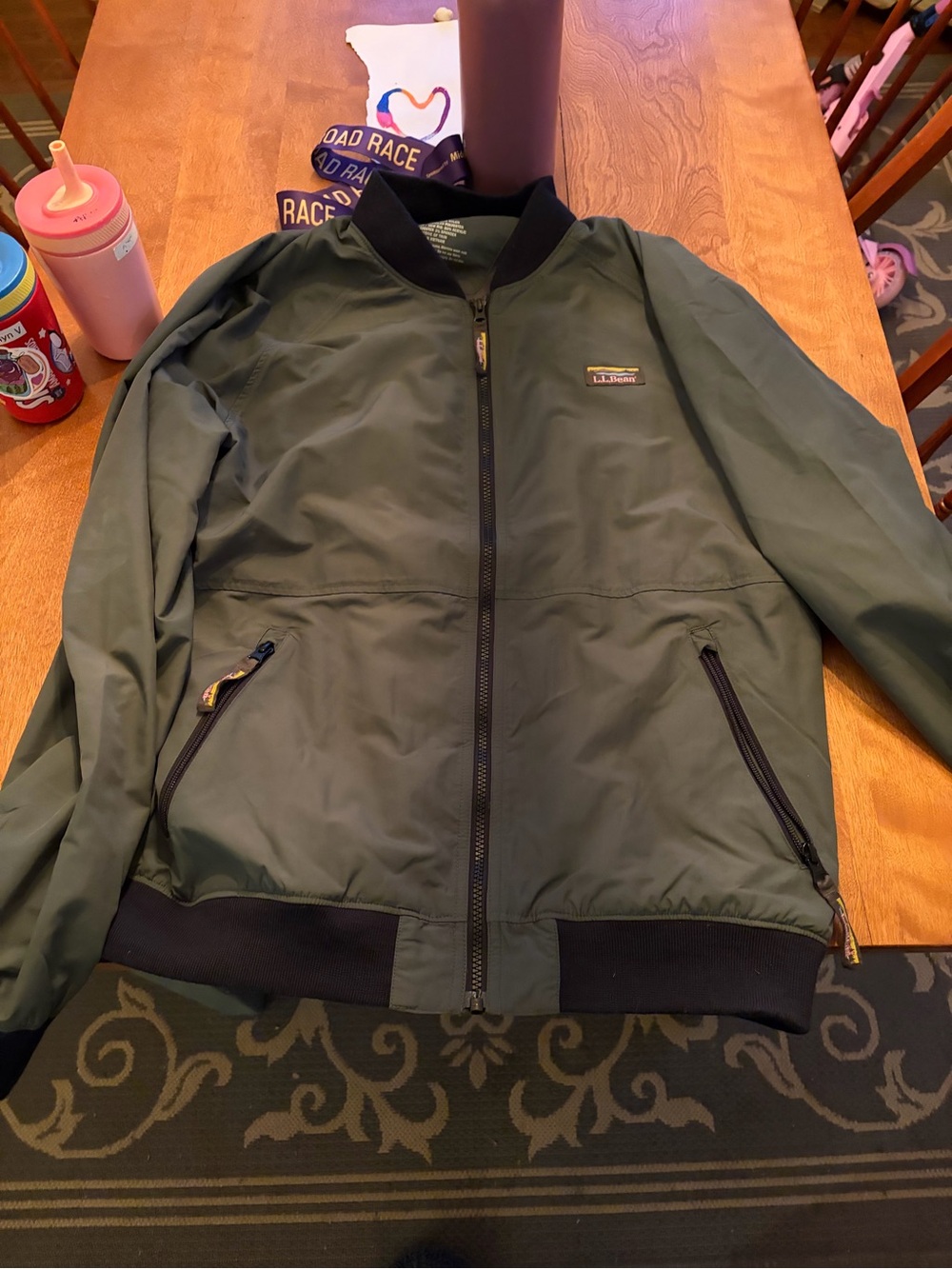 L.L. Bean Olive Green Bomber Jacket